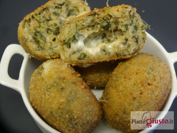 Polpette di pane raffermo e bietola filanti al forno